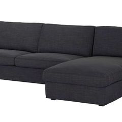Ikea Kivik New Covers Anthracite Color . 3 Seater Cover . Chaise Lounge Cover. Footstool Cover
