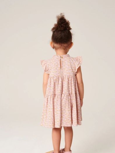 Pink Elephant Short Sleeve Tiered Jersey Dress 6-7 years