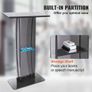 Acrylic Podium, 119 cm Tall, Acrylic Podium Stand with Wide Reading Surface & Storage Shelf, Floor-standing Clear Pulpits Acrylic for Church Office School, Black Image 5