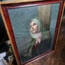 Vintage 1934 large print Mater Dolorosa glass wood framed Image 7