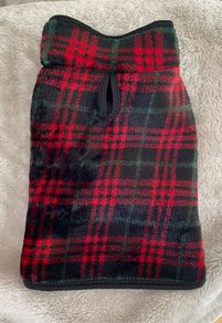 Red and Black Tartan Polar Fleece Dog Coat/Jacket by Zoofari Size XS BNWOT