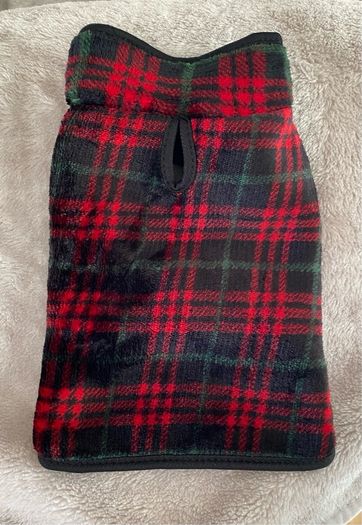 Red and Black Tartan Polar Fleece Dog Coat/Jacket by Zoofari Size XS BNWOT