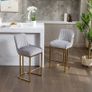 Set of 2 Velvet Bar Stools with Backrest for Kitchen Island, Counter Stool with Metal Legs, Bistro Stool with Footrest for Kitchen, Home Bar, Grey Image 3