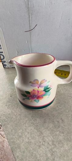 Carrigaline Pottery Ireland Vintage Floral Hummingbird Carrigdhoun Milk Jug