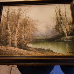 Framed ORIGINAL E.Martino Oil Painting On Board, Signed  Early 20th Century Painting