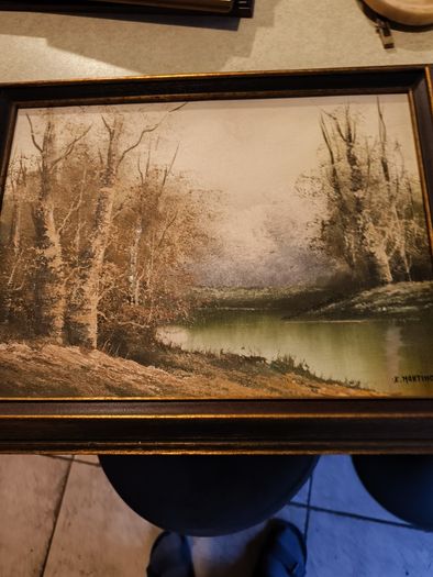 Framed ORIGINAL E.Martino Oil Painting On Board, Signed  Early 20th Century Painting