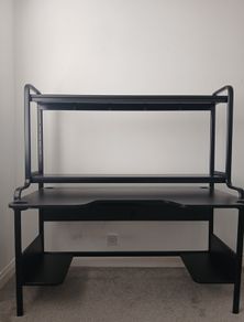 Black metal desk