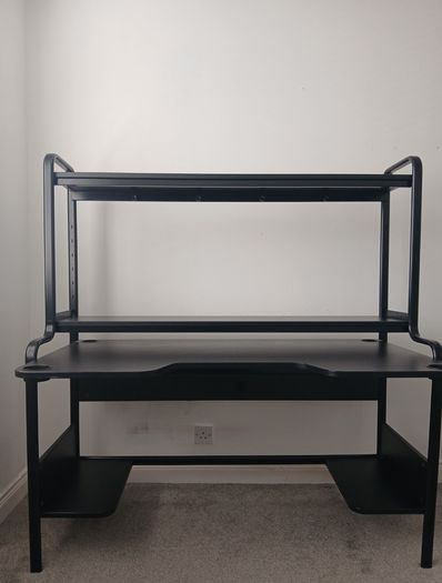Black metal desk
