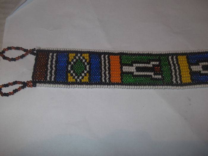 a vintage hand made bead belt
