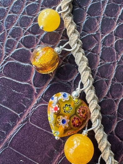 necklace with murano glass pendants