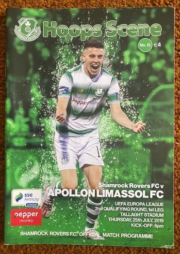 2019 Shamrock Rovers v Apollon Limassol - UEFA Europa League 2nd Qualifying Round 1st Leg Programme