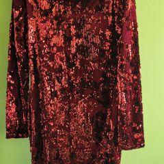 Sequin Burgundy Mini Dress