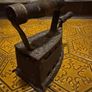Antique Cast Iron Charcoal Clothes Iron with Wooden Handles Image 3