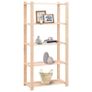 5-Tier Storage Racks 5 pcs 80x38x170 cm Solid Pinewood 250 kg Image 2