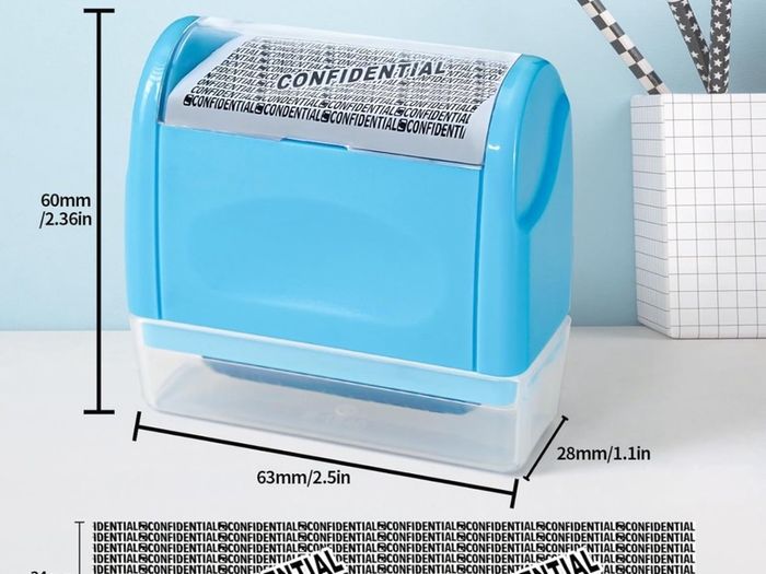 Address Blocker Stamp,Lindastas Wide Roller Stamp,Including 3-Pack Refills Confidential Roller Stamp, Data Defender Anti Theft and Privacy Safety