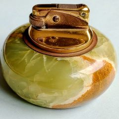 Vintage W.German Onyx & Brass Table Top Lighter