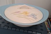 Norwegian  Pottery Cream &amp; Blue Vegetable Dish