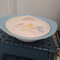 Norwegian  Pottery Cream & Blue Vegetable Dish