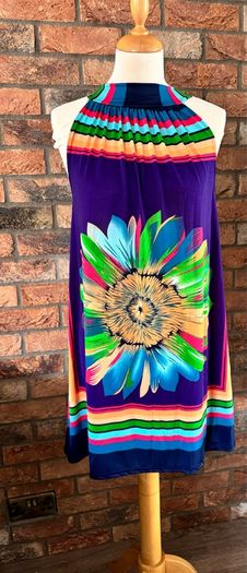 Colourful Tie-neck Summer Dress
