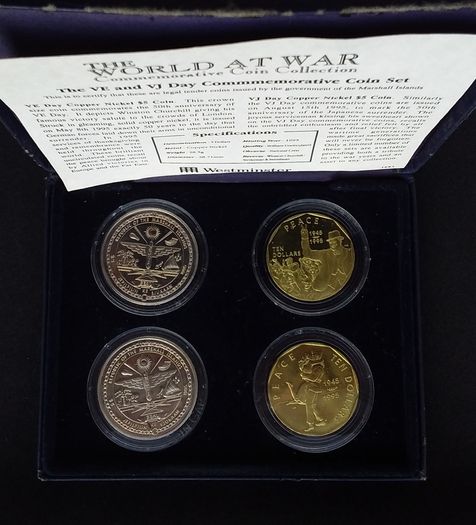The VE and VJ Commemorative (4) Coin Set - The World At War Commemorative Set - 1995