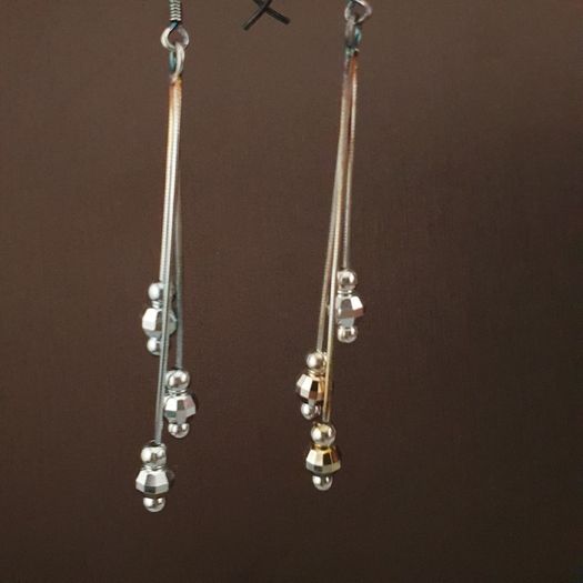Classic Sterling Silver Multi-Strand Dangle Earrings