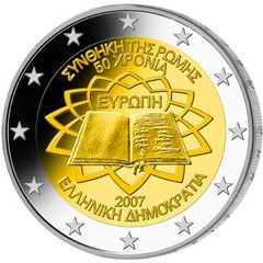 Greece 2 Euro Commemorative Coin 2007 - Treaty of Rome. Uncirculated.