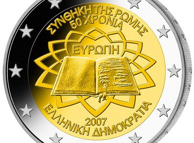Greece 2 Euro Commemorative Coin 2007 - Treaty of Rome. Uncirculated.