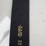 Men's Black Leather belt with gold tone metal buckle Image 5