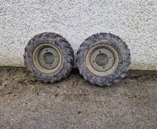 2 complete wheels for jcb loader