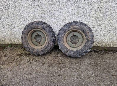 2 complete wheels for jcb loader