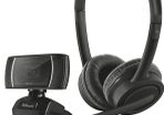 2-in-1 Home Office Set, USB Headset with Microphone, HD Webcam 720p, Wired Headphones with In-line Volume Control, Web Camera with Photo Button for PC, Computer, Mac, Skype, Teams, Zoom