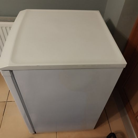 White under-counter fridge
