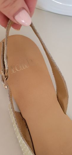 FAITH leather gold open toes sling back flats Sz 39 (Fit 6-6.5UK)