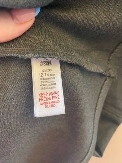 Dunnes grey pinafore (as new) age 12-13