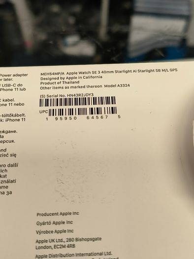 Apple Watch Se 3rd Gen 40mm Starlight Wifi + Gps M/l (not Used)