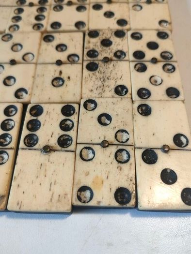 Circa 1900 Bone and Ebonised Domino Set