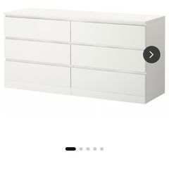 MALM Chest of 6 drawers, white, 160x78 cm WHITE