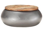 Coffee Table Grey 68x68x30 cm Solid Reclaimed Wood