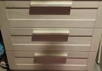 Selling a Mamas & Papas Atlas 3-drawer dresser and changer unit in the beautiful Nimbus White (light wood-grain) finish. It is a fantastic, sturdy piece of furniture perfect for a nursery or child's bedroom.The drawers are very deep and offer excellen