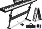 88 Keys Foldable Piano Keyboard, Bluetooth & MIDI, Portable Digital Electronic