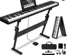 88 Keys Foldable Piano Keyboard, Bluetooth & MIDI, Portable Digital Electronic