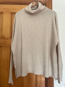 Beige cowl neck jumper plus size