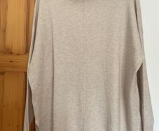Beige cowl neck jumper plus size