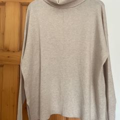 Beige cowl neck jumper plus size