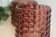 Set of 2 M&amp;S Pink Glass Tealight Holders