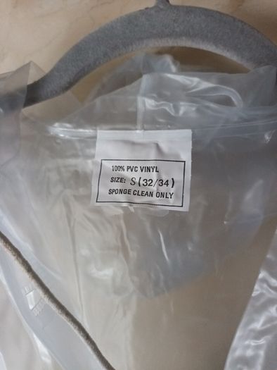 Clear PVC  Vinyl Waterproof Raincoat With Hood.   S. 12.   New-No Tag.