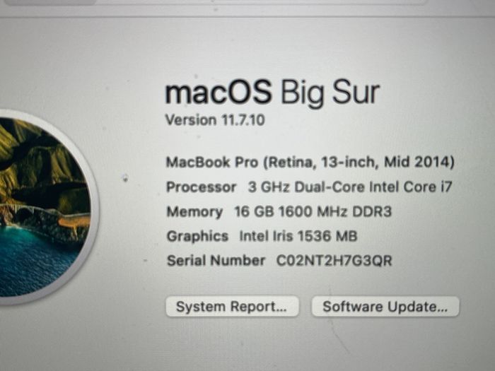 MacBook Pro Retina 13 inch i7 16GB RAM 256GB SSD