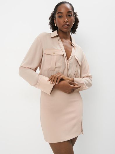 mini beige dress size xs