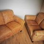 leather sofa 2 seater x2 Image 2