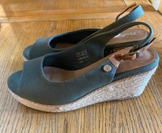 Khaki Green Wedge Sandles